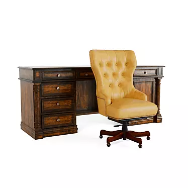 Elegant Hooker Desk & Chair Set 3D model image 1 