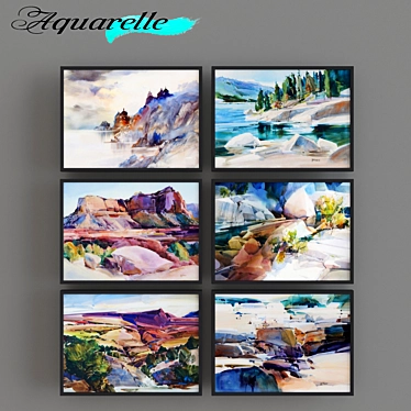 40-piece Aquarelle Art Set 3D model image 1 