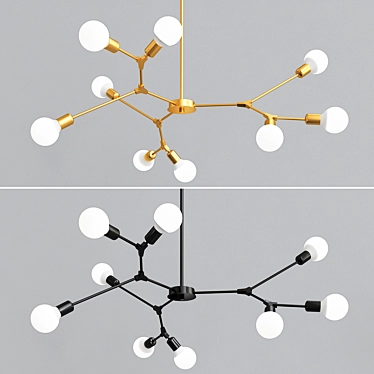 Sleek Nordic Chandelier 3D model image 1 