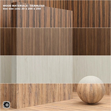 Seamless Wood/Veneer Material Set 3D model image 1 