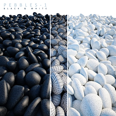 Monochrome Pebbles: Detailed & Versatile 3D model image 1 