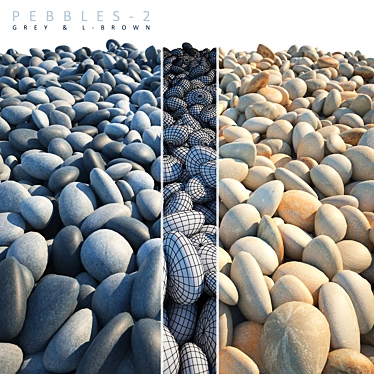 Pebbles 2.0: Natural Grey & Light Brown. 3D model image 1 