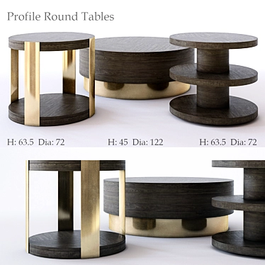 Elegant Bernhardt Profile Round Tables 3D model image 1 