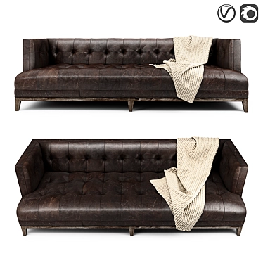 Citizen Stationary Sofa by Hooker: Designer Leather Seating 3D model image 1 