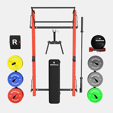 Home Gym CrossFit Wall Rack 3D model image 1 