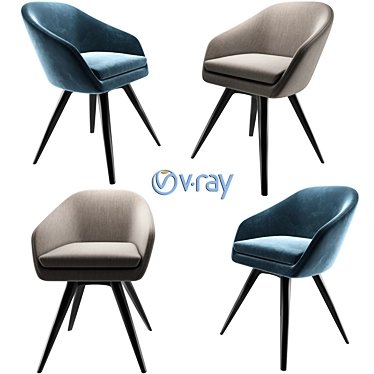 Elegant Steel Swivel Chair 3D model image 1 