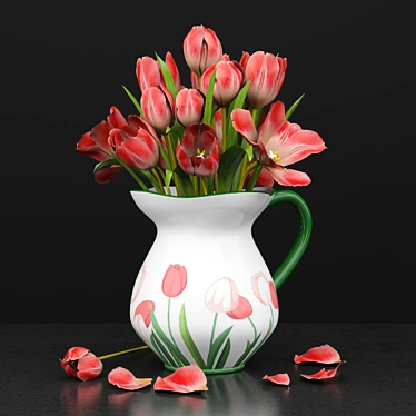 Elegant Tulip Vase 3D model image 1 