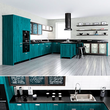 Diesel Social Kitchen: The Ultimate Stylish Space! 3D model image 1 