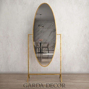Garda Outdoor Mirror: Elegant Garden Decor 3D model image 1 