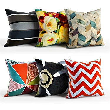 Cozy Cushion Bundle: Set of 2- 45x45cm Pillows 3D model image 1 