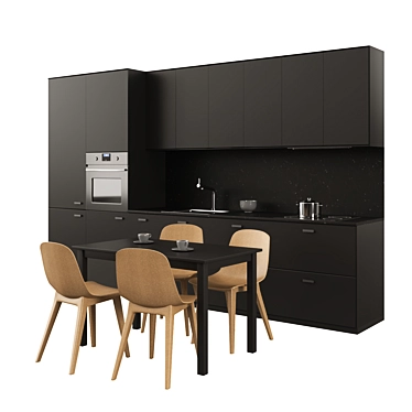 Modern Kitchen Set: IKEA Method KUNGSBANKKA 3D model image 1 