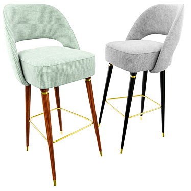 Sleek Collins Mid-Century Bar Chair 3D model image 1 