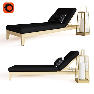 Teak Chaise: BALMAIN Luxury Lounger 3D model image 1 