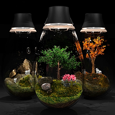 Competition-Ready Florarium: Perfect Setup for Stunning Renders! 3D model image 1 