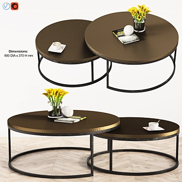 Malay Nested Coffee Tables 3D model image 1 
