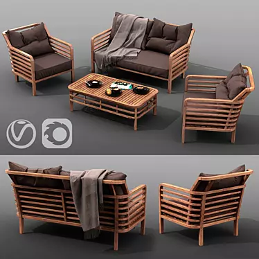 Outdoor Elegance: AZZURA Colorado Set 3D model image 1 