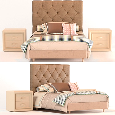 Love Love Halley Bed 3D model image 1 