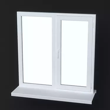 Durable Plastic Window: Energy-Efficient 3D model image 1 