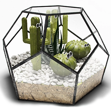 Modern Glass Florarium 3D model image 1 