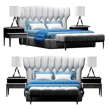 Luxury Mollie Bed: Ulivi 3D model image 1 