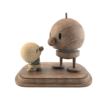 Whimsical Wooden Figurines 3D model image 1 