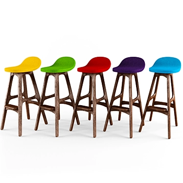 Set of 5 Bar Chairs 3D model image 1 