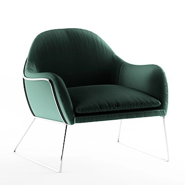 Grass Velvet Frame Armchair: Stylish Comfort 3D model image 1 