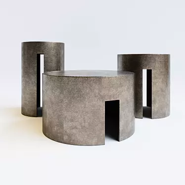 Gong Side Tables: Elegant & Versatile 3D model image 1 