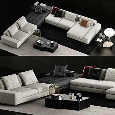 Elegant Minotti Furniture Set 3D model image 1 