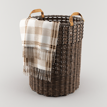 ASTER Woven Tote Basket - Stylish and Spacious! 3D model image 1 