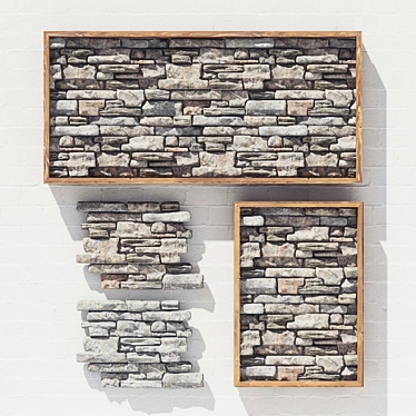 Elegant Stone Decor Panel 3D model image 1 