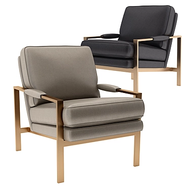 Elegant Milo Baughman Leather Chair 3D model image 1 