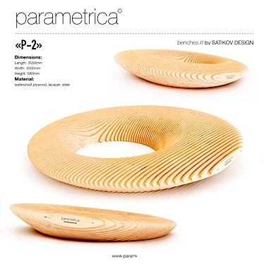 Modern Parametrica Bench - P-2 3D model image 1 