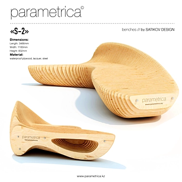 Sleek Parametrica Bench: Model S-2 3D model image 1 