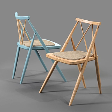 Drill Argyle Spoke Back Chair 3D model image 1 