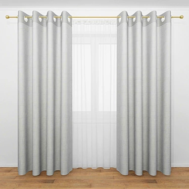 Elegant Sheer Curtains 3D model image 1 