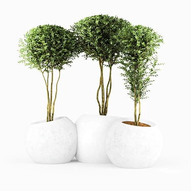 Modular Contemporary Concrete Planter 3D model image 1 