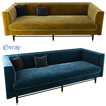 Cozy Chelsea Sofa with Pillow 3D model image 1 