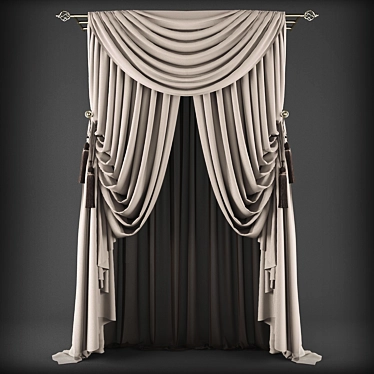 Classic Style Curtains 3D model image 1 