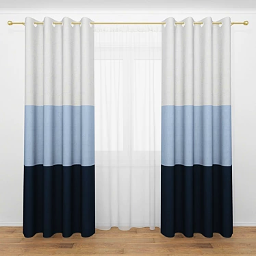 Elegant Window Drapes 3D model image 1 