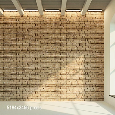 Vintage Clay Brick Wall Texture 3D model image 1 