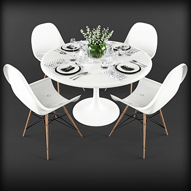 Lush Lily Table Setting 3D model image 1 