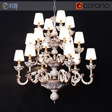 Elegant Silvano Grifoni Chandelier 3D model image 1 