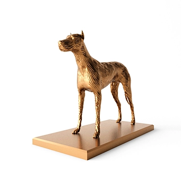 Title: Sleek Metal Dog Sculpture 3D model image 1 
