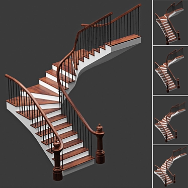 4-Style Stair Set: Transform Your Space 3D model image 1 