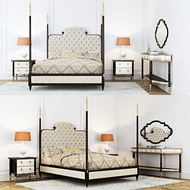 Caracole Everly King Bed Ensemble 3D model image 1 
