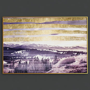 Purple Gold Decor Art 3D model image 1 