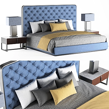 Sleek Modern Bed 3D model image 1 