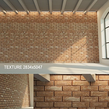 Dark Brick Texture - High Quality Seamless Wall Element 3D model image 1 