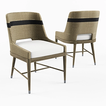 Sleek Rope Side Chair: Palecek Fritz 3D model image 1 